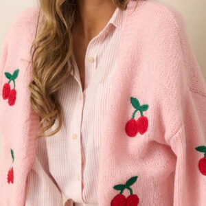 Embroidered Long Sleeve Knit Cardigan